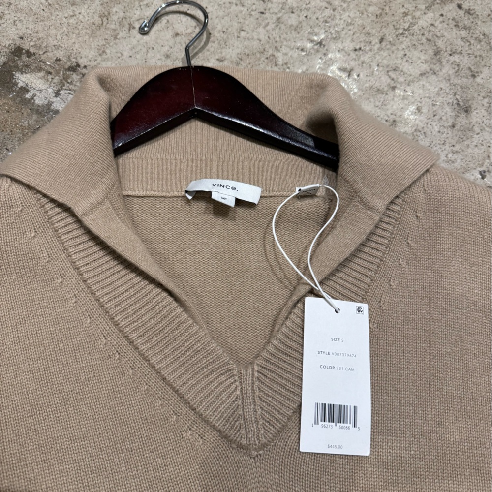 NWT Vince Double Layer Wool & Cashmere Sweater, Color: Camel, Size: Small - Picture 8 of 10
